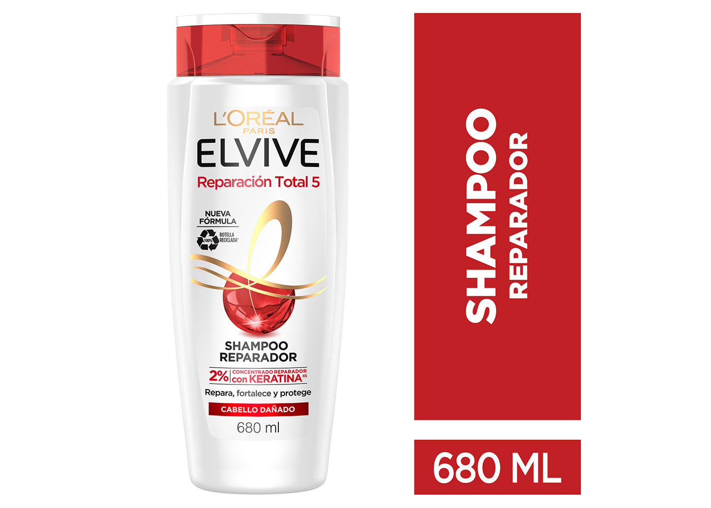 L'Oréal Paris Shampoo Reparación Total 5 Elvive 680 ml